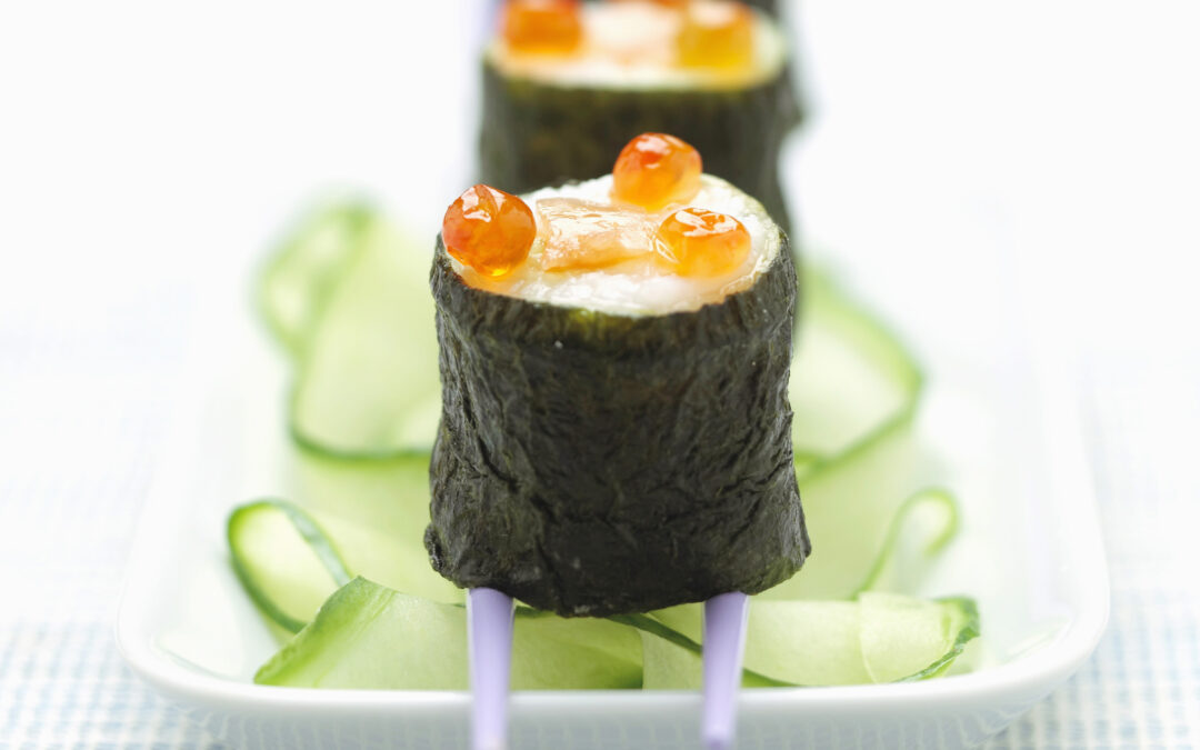 Sushis makis à l&rsquo;Emmental et au saumon