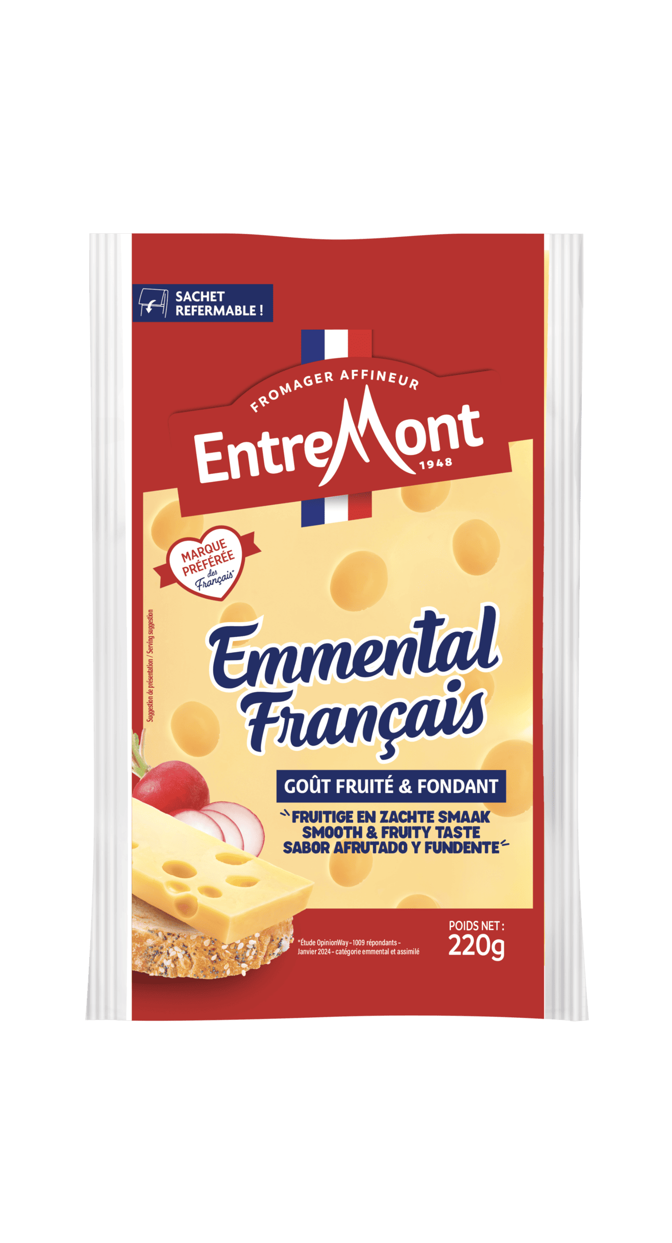 Portion Emmental Francais 220g Europe Entremont 1