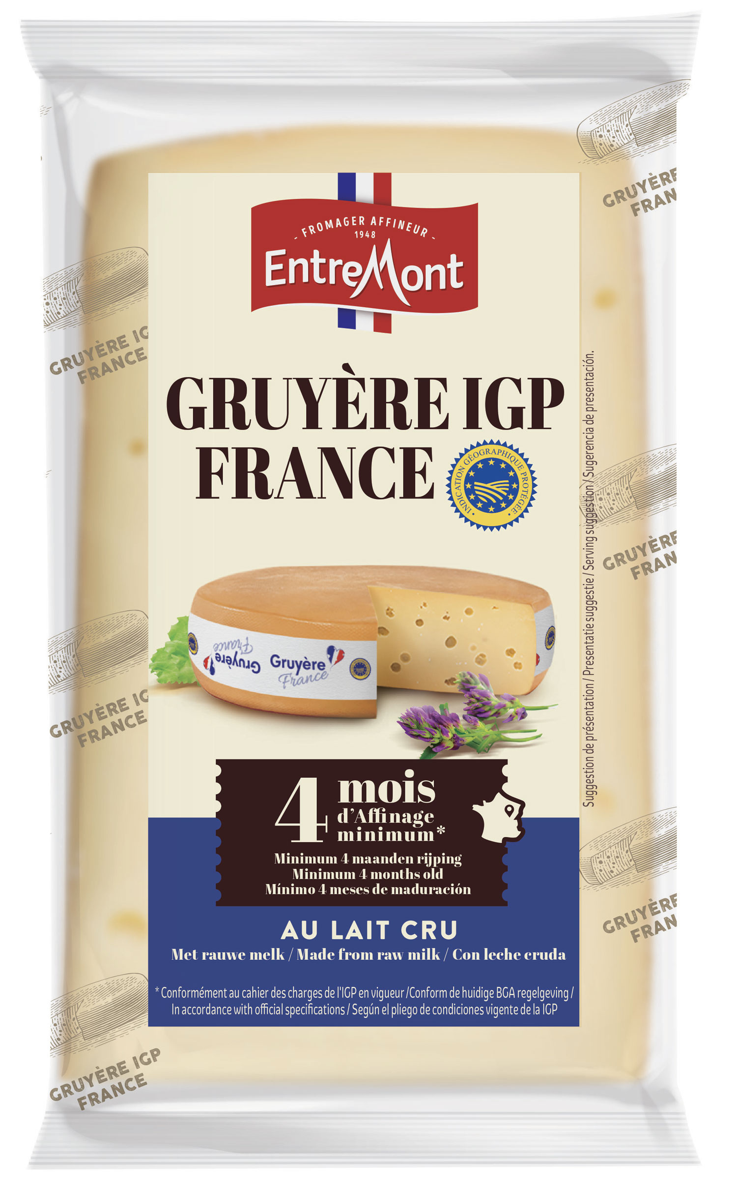 Portion Gruyère IGP France ENT EXP 93360 Facing
