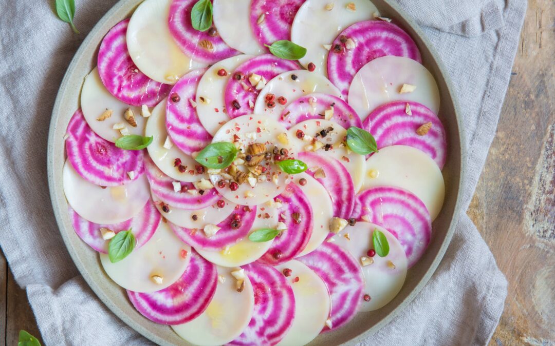 Carpaccio de betterave Chioggia & tranches Dégustation Entremont