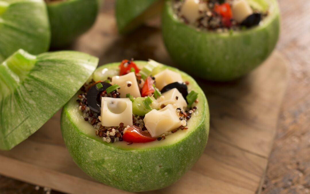 Courgettes farcies au quinoa et à l&rsquo;Emmental français