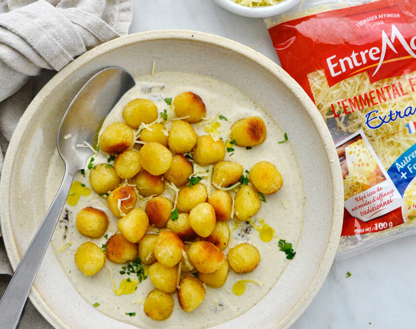 Gebakken gnocchi met een sausje van tartufata en Emmental