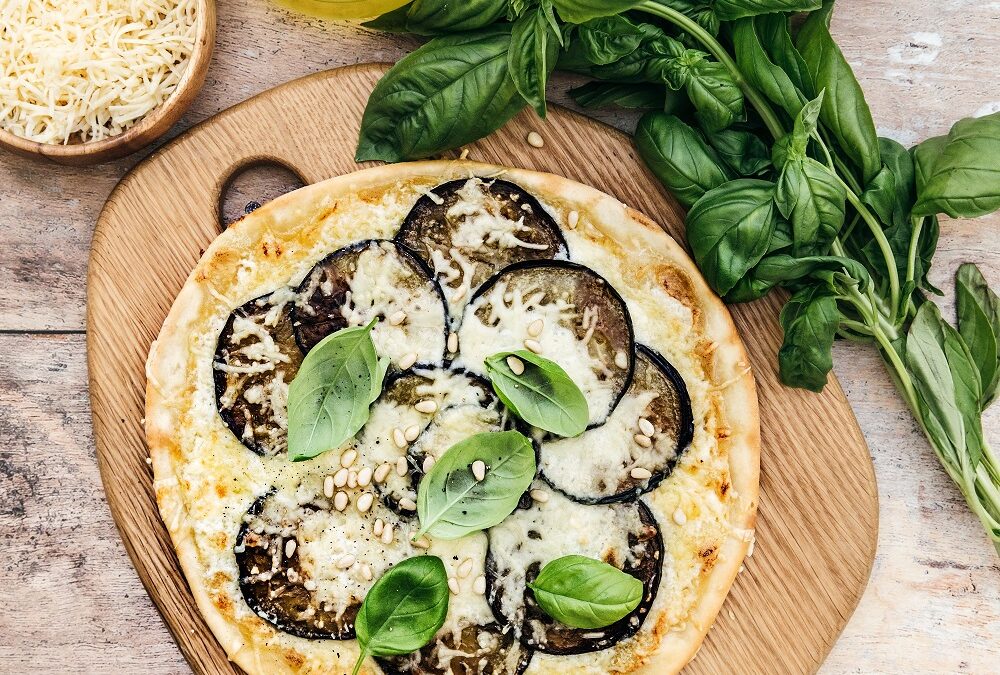 Pizzetta met aubergines