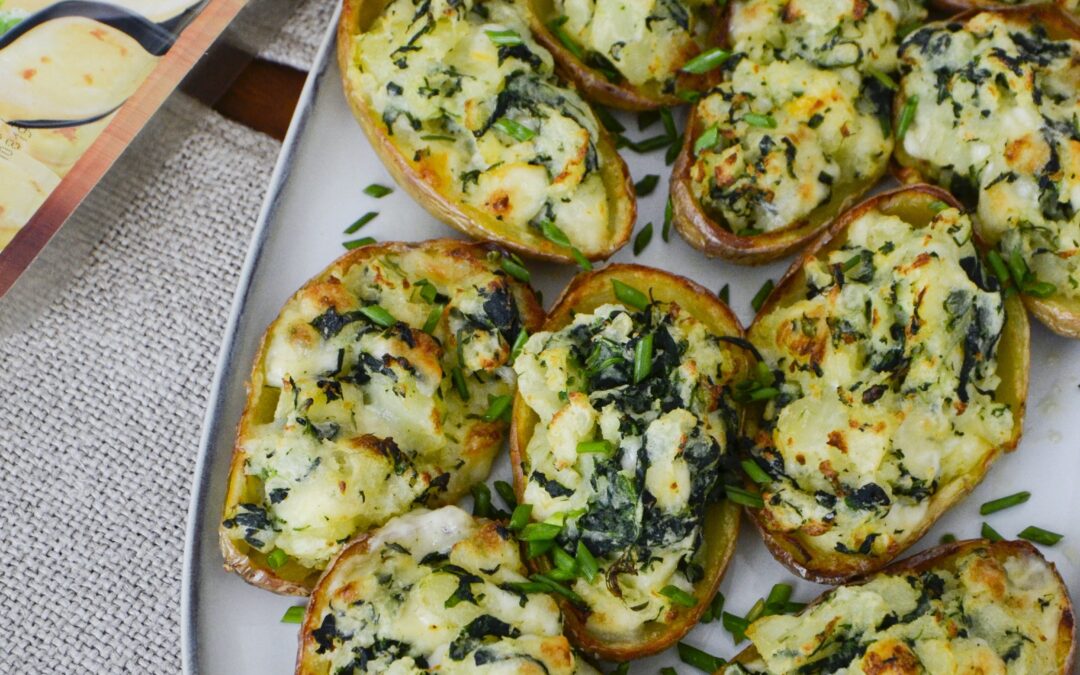 Pommes de terre farcies raclette et épinards