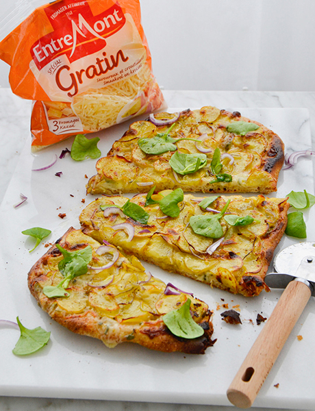 Pizza aux pommes de terre et au fromage à gratin Entremont