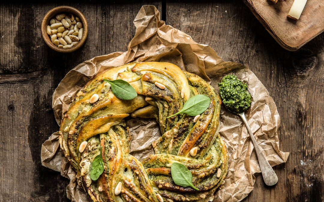 Streng met Saint Mont des Alpes en pesto