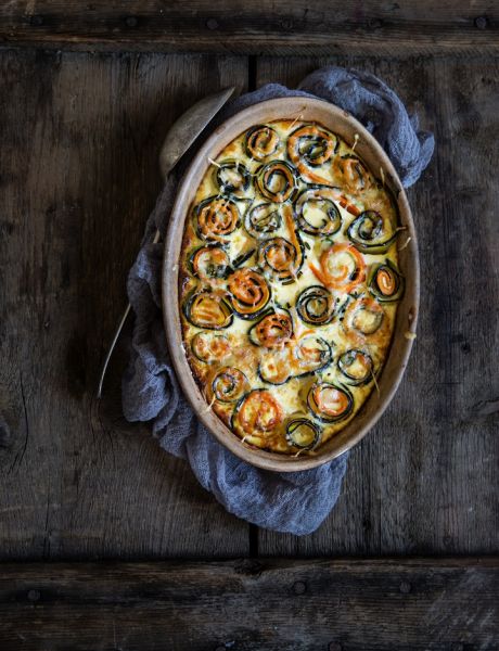 Quiche zonder deeg met zijn bloementuin