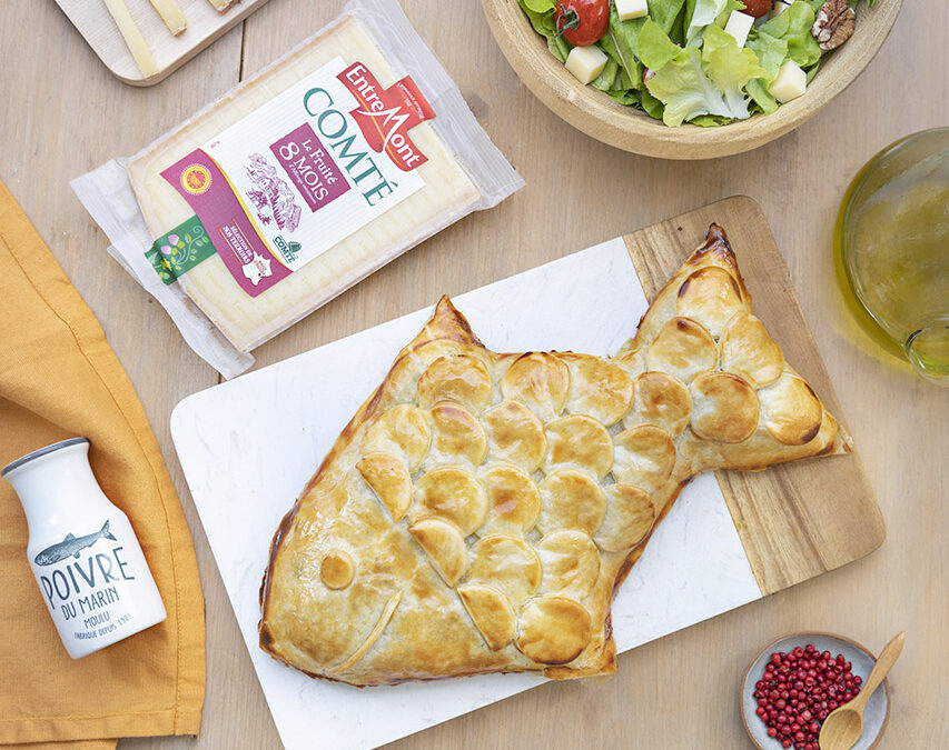 Feuilleté « poisson » au saumon, épinards et comté 8 mois Entremont
