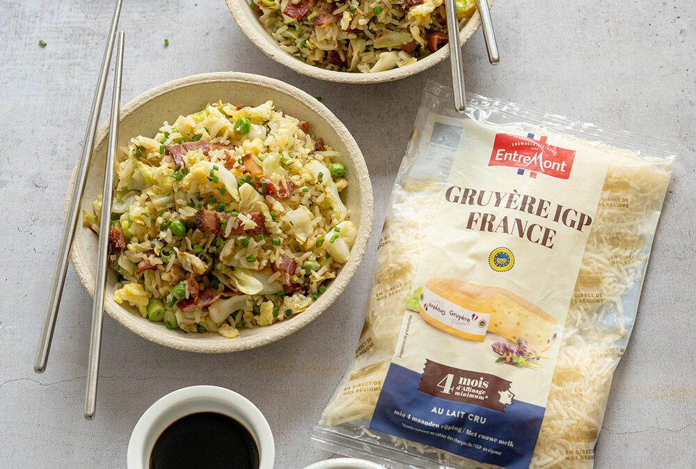 Riz sauté façon egg and bacon