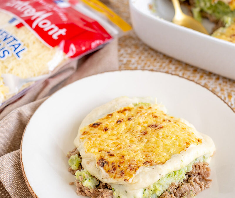 Harchis parmentier au chou-fleur et au brocoli