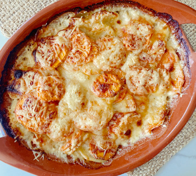 Gratin au duo de pommes de terre et thym