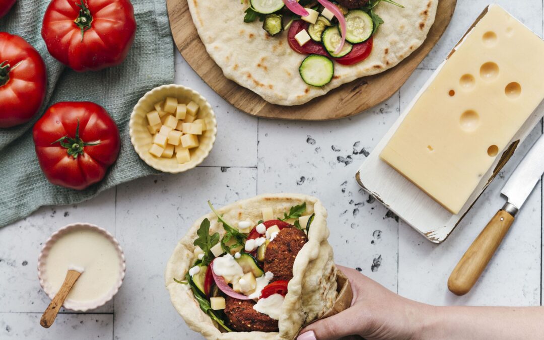 Pita aux falafels et légumes d’été
