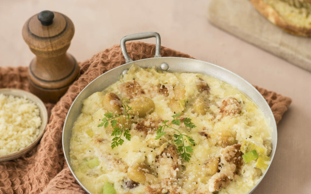 Gratin van gnocchi met preicrème, Speciaal Gratin Entremont & kip