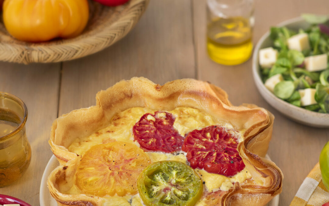 Tarte fine aux tomates multicolores et fromage Dégustation Entremont