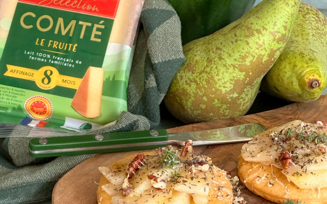 Peer-Comté taartjes met pecannoten